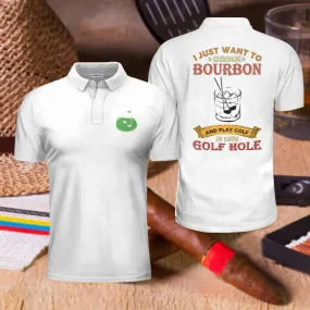 Drink Bourbon And Play Golf In 19Th Golf Hole Polo Shirt For Men, Golf Course And Bourbon Whiskey Golf Polo Shirt Coolspod