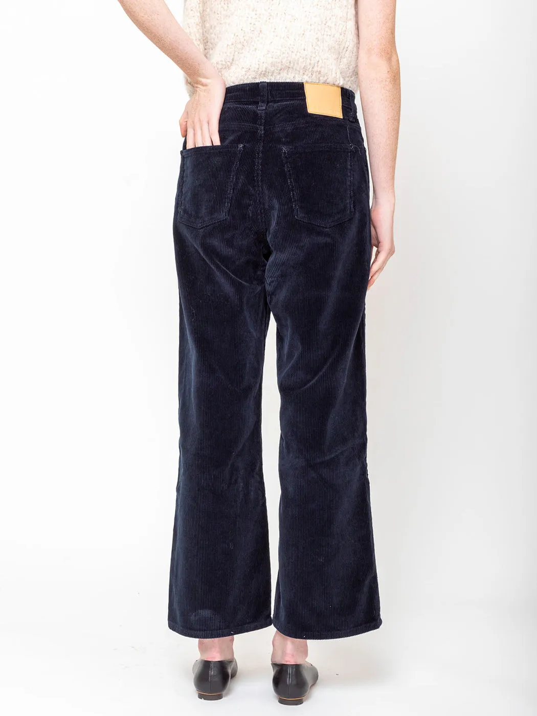 Elissa High Waisted Wide Corduroy - Marine