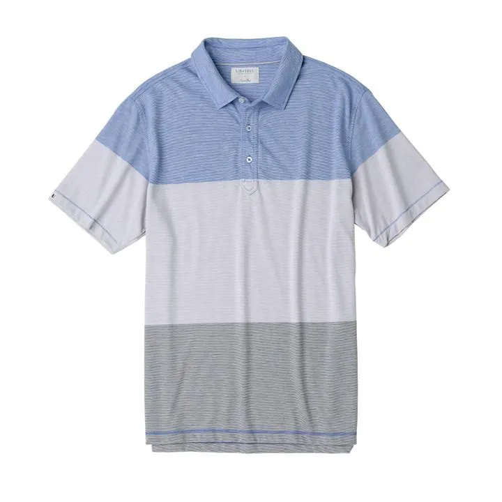 End On End Yarn Dyed Stripe Colorblock Knit Polo