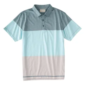 End On End Yarn Dyed Stripe Colorblock Knit Polo