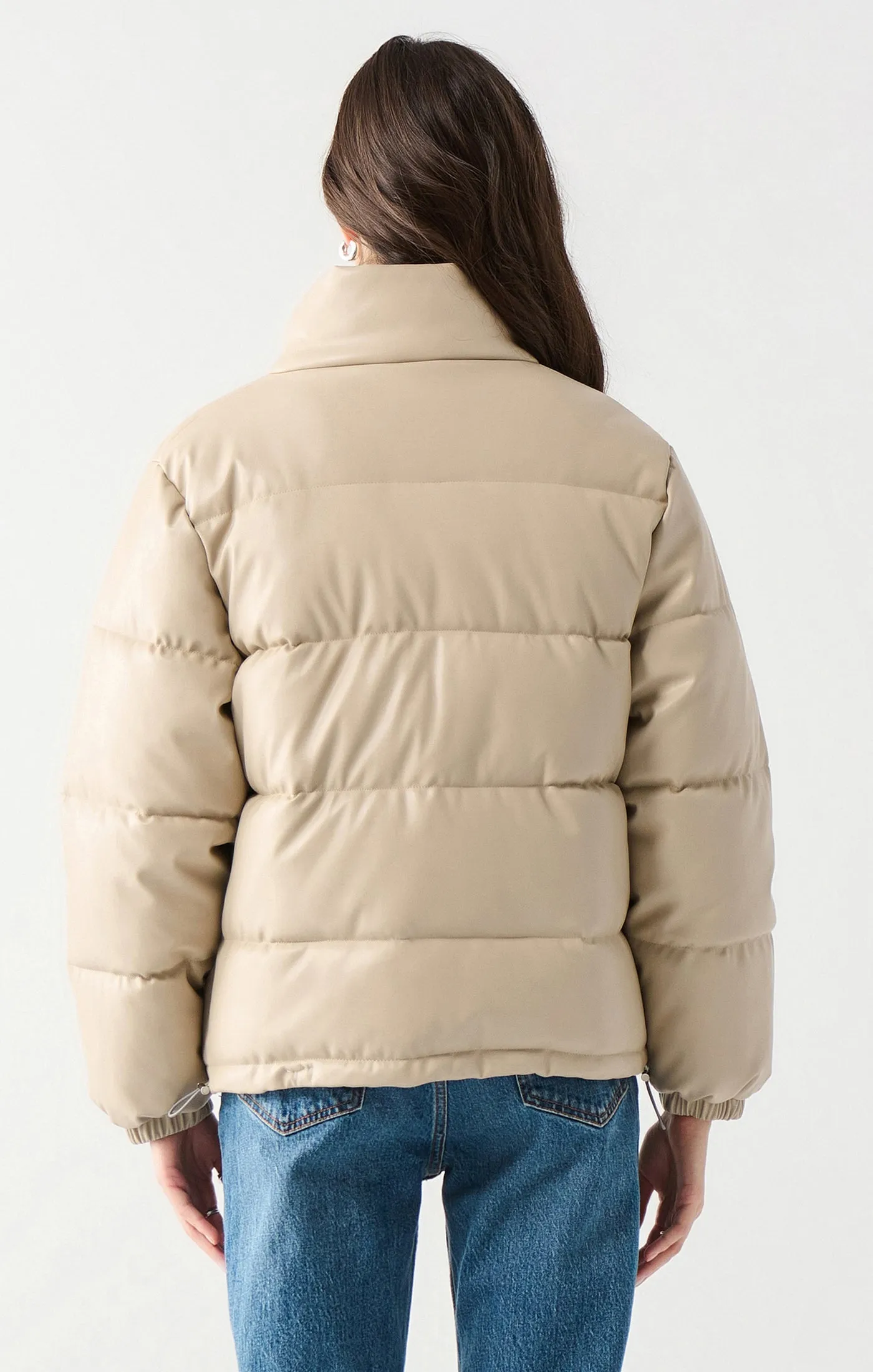 Faux Leather Puffer Jacket