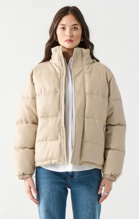 Faux Leather Puffer Jacket