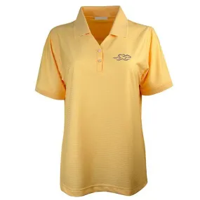 Four Season Textured Stripe V-Neck Polo - Yellow