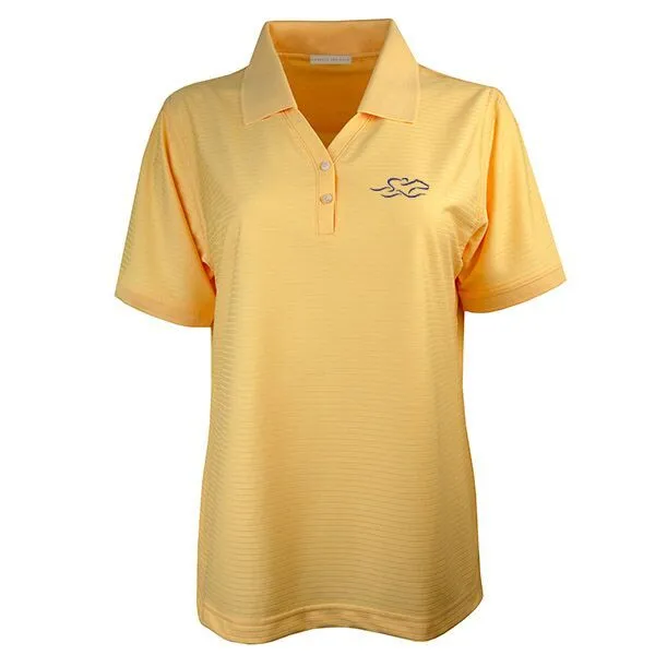 Four Season Textured Stripe V-Neck Polo - Yellow