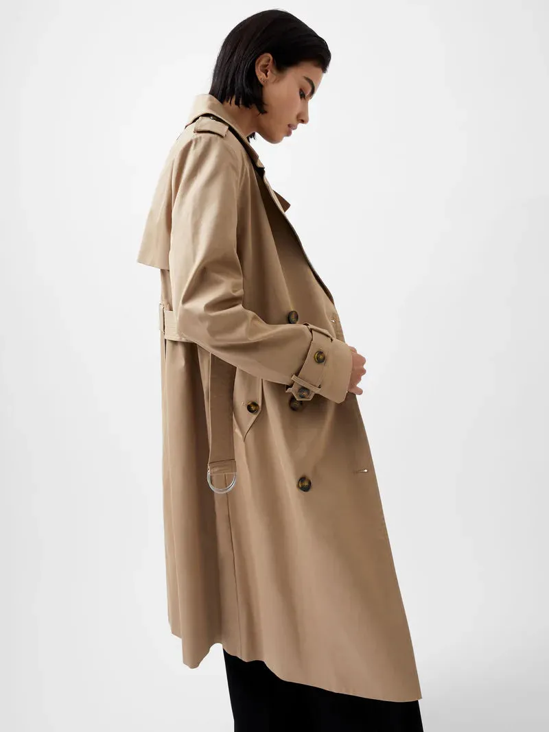 French Connection COCO Twill Trench Coat - Camel