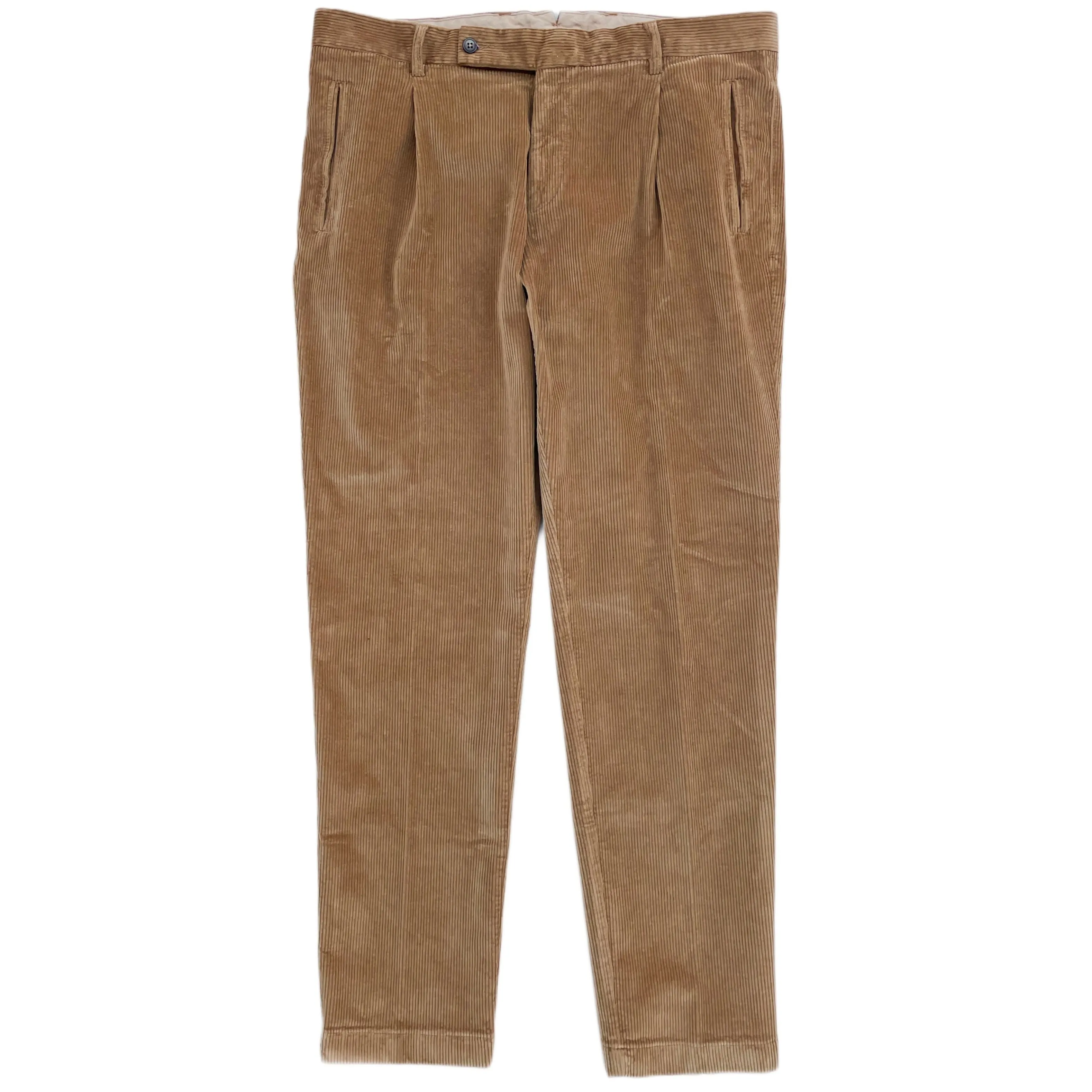 FRESH Corduroy Pleated Chino Pants In Khaki