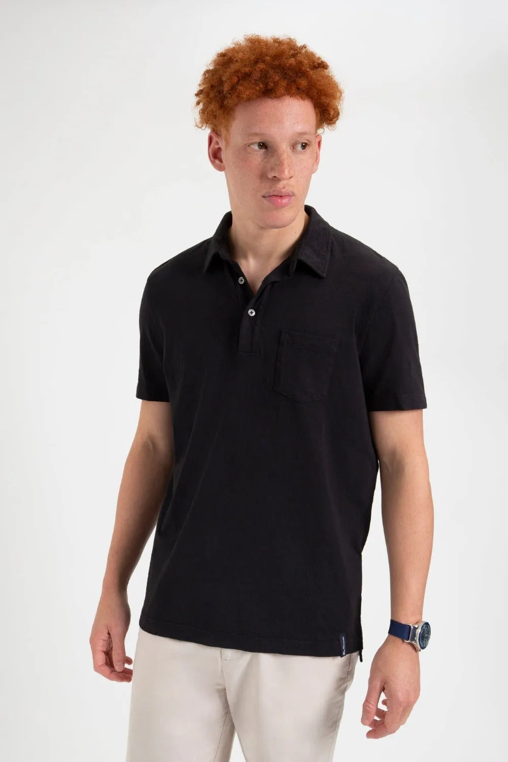 Garment Dye Beatnik Polo - Washed Black