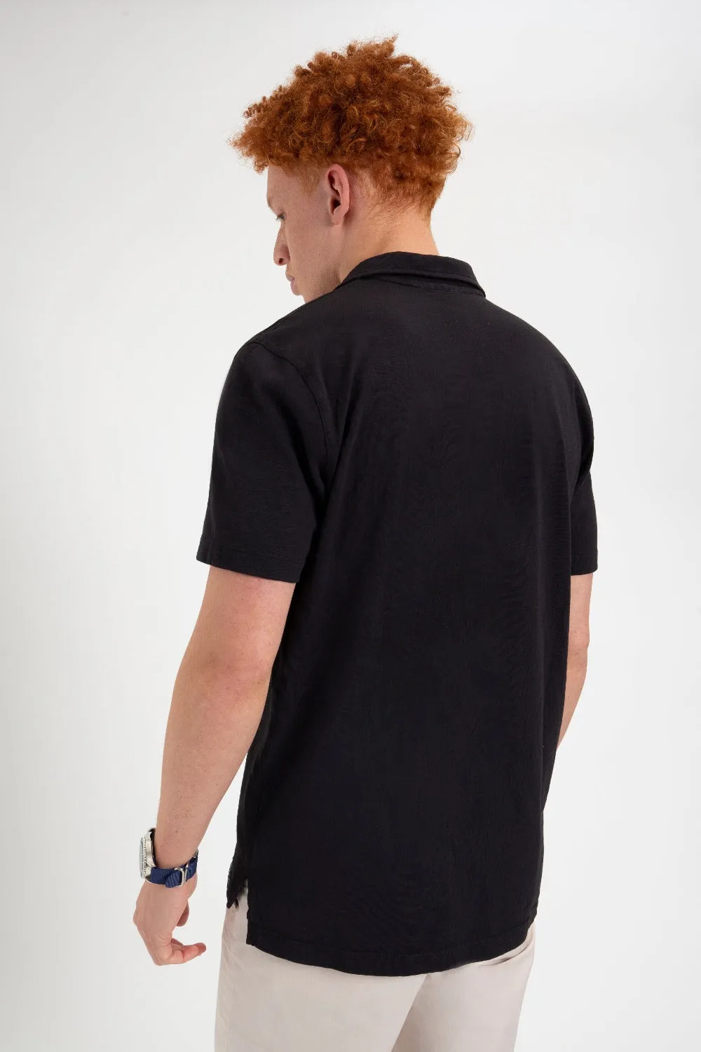 Garment Dye Beatnik Polo - Washed Black