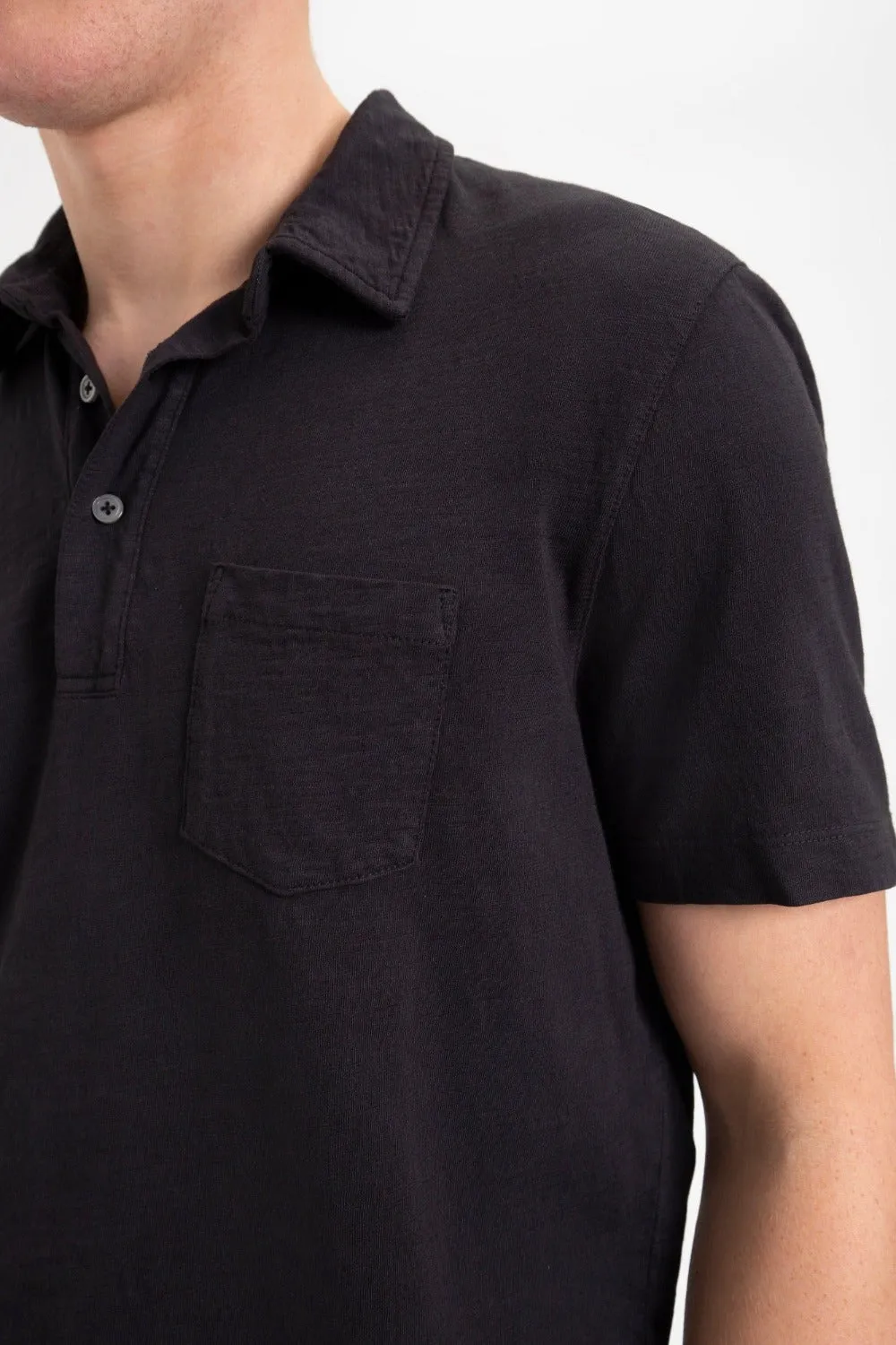 Garment Dye Beatnik Polo - Washed Black