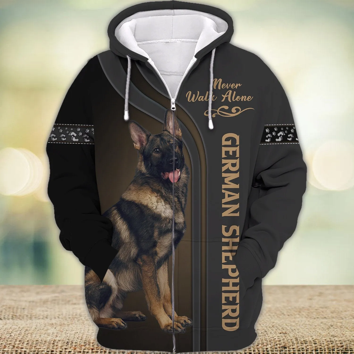 German Shepherd Love Never Walk Alone 3D Full Print Shirts Version 2, Shirt For Dog Lovers, Dog Memorial Gifts for loss of Dog