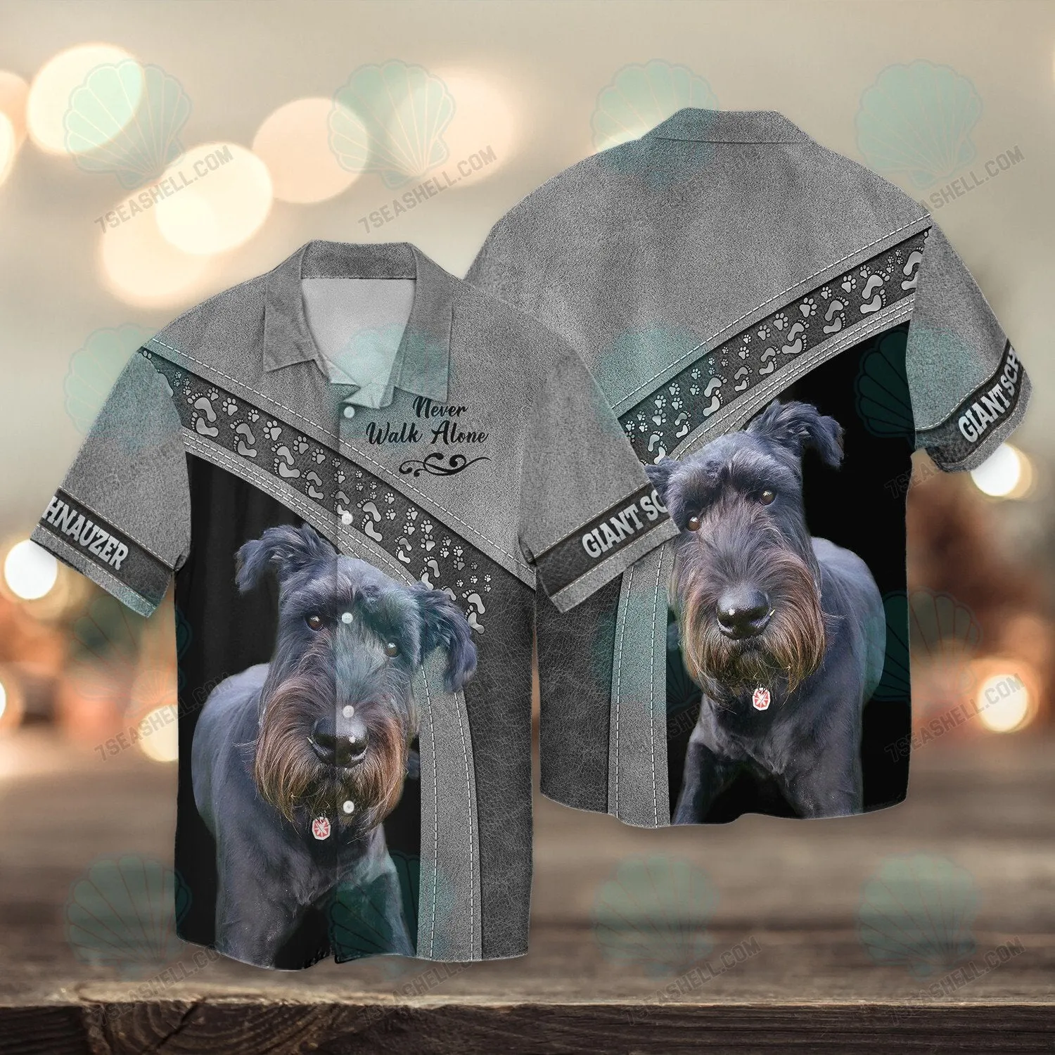 Giant Schnauzer Never Walk Alone 3D Full Print Shirts, Christmas Dog Memorial Gifts for loss of Dog