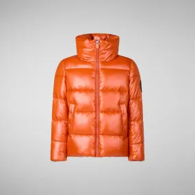 Girls' animal free puffer jacket Jaci in maple orange