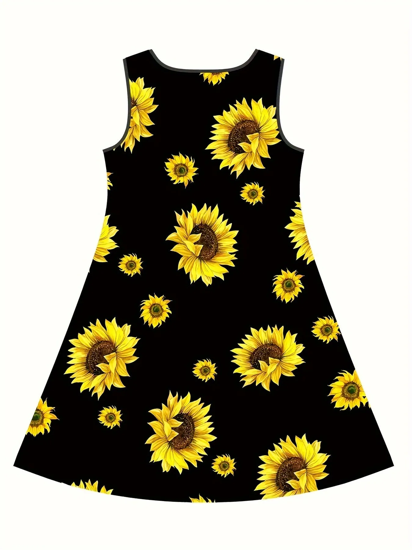 Girls Sunflower Delight - Sleeveless Breathable Dress for Summer Parties & Outdoors, Perfect Gift Idea in a Pretty Gift Box