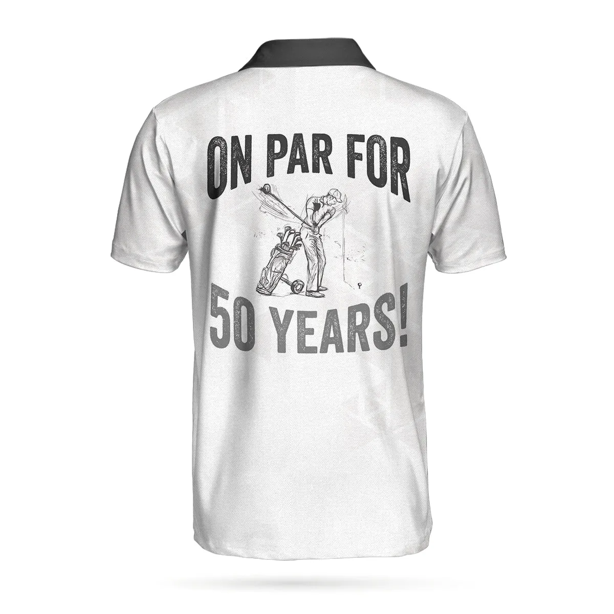 Golf Pattern On Par For Years Polo Shirt, Black And White Polo Shirt, Best Golf Shirt For Men Coolspod