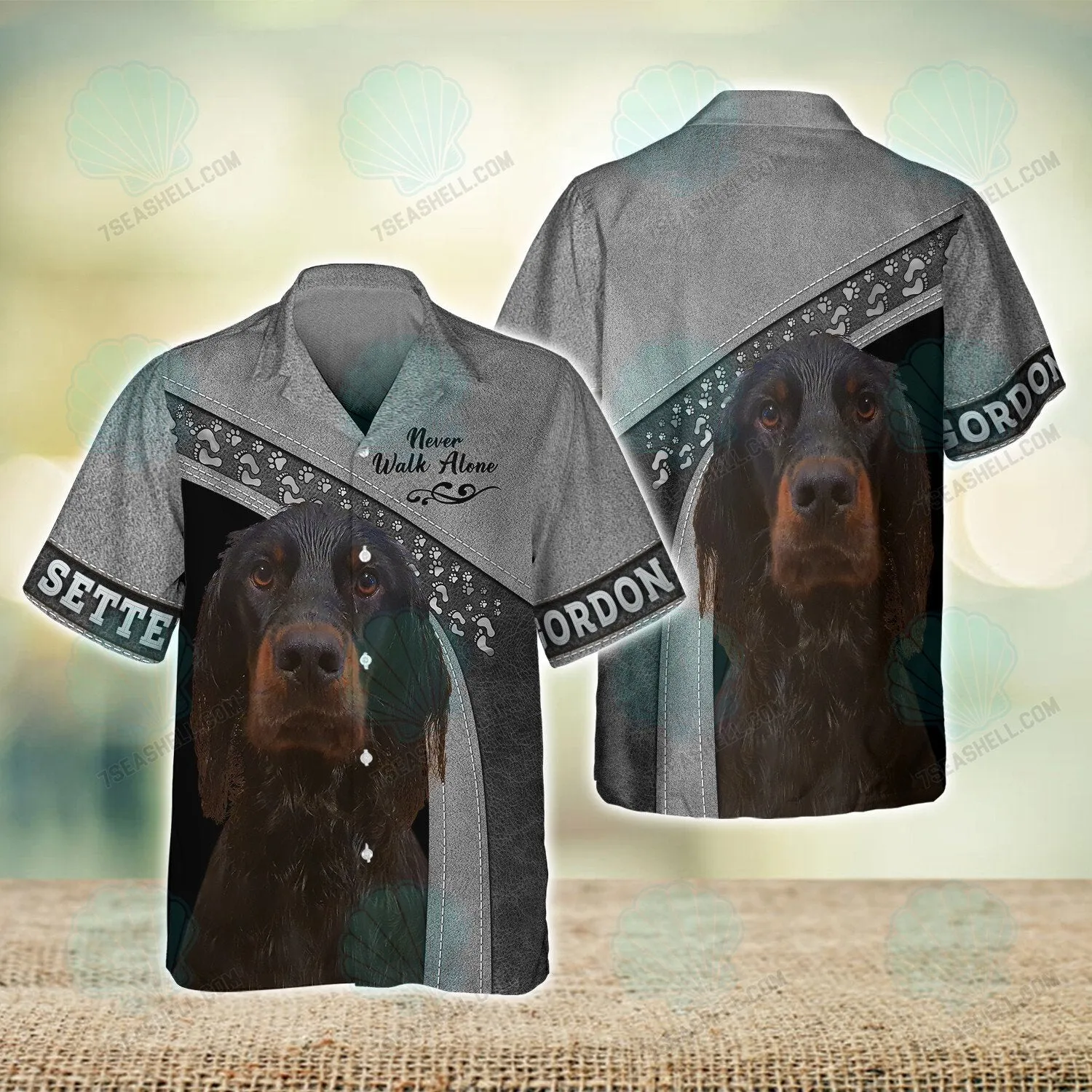 Gordon Setter Never Walk Alone 3D Full Print Shirts, Christmas Dog Memorial Gifts for loss of Dog