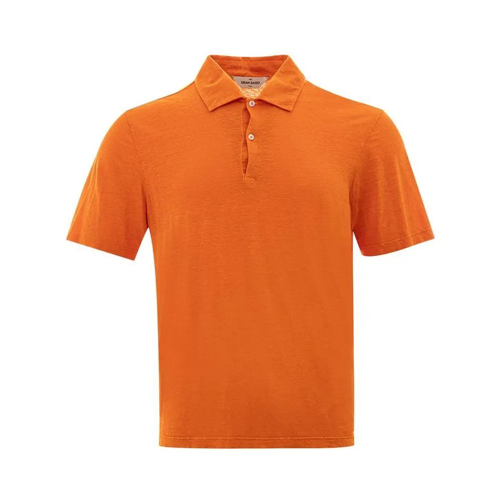 Gran Sasso Elegant Orange Linen Polo Shirt