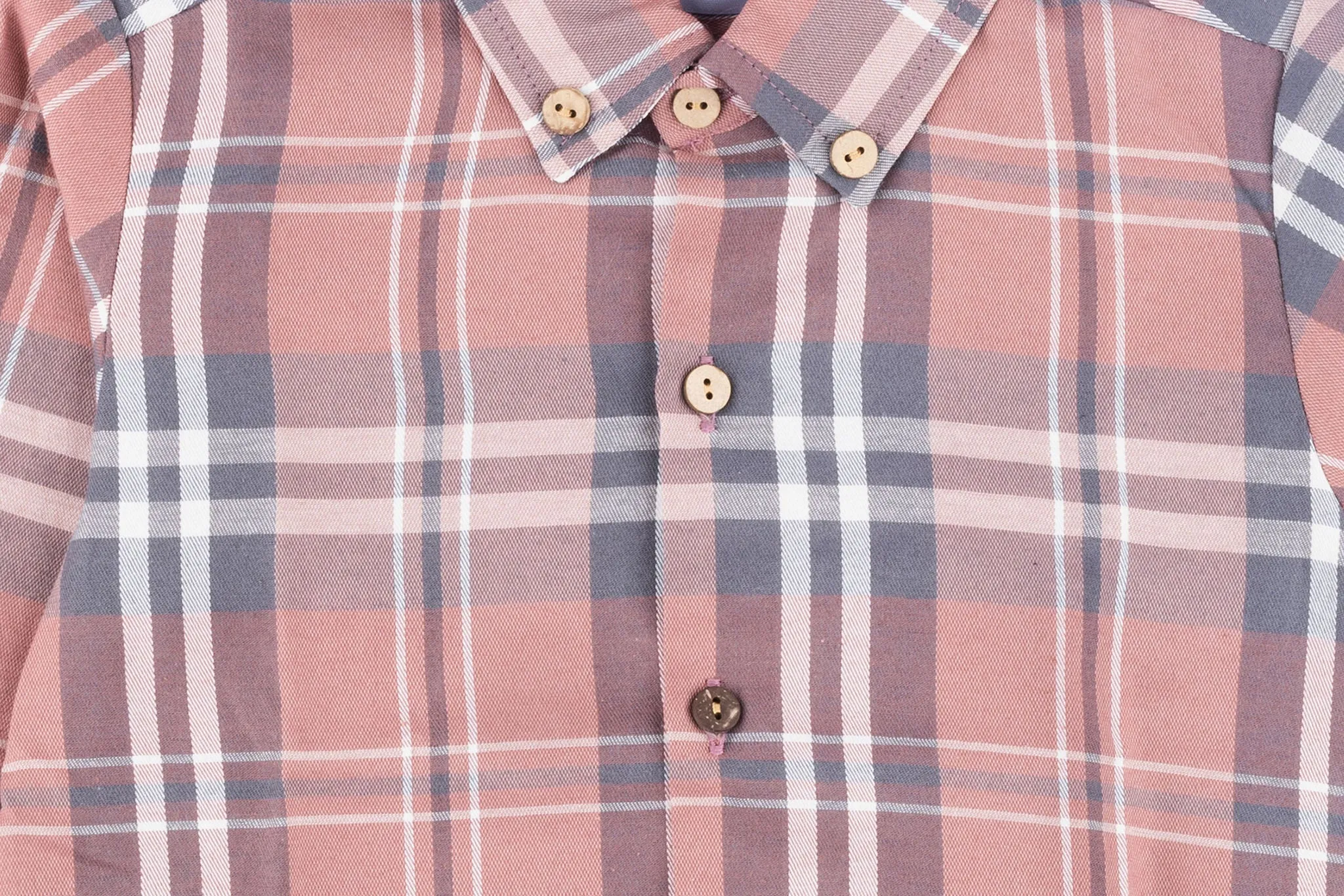 Grey & Dusty Pink Check Button Down Shirt