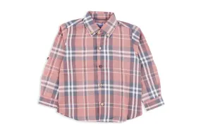 Grey & Dusty Pink Check Button Down Shirt