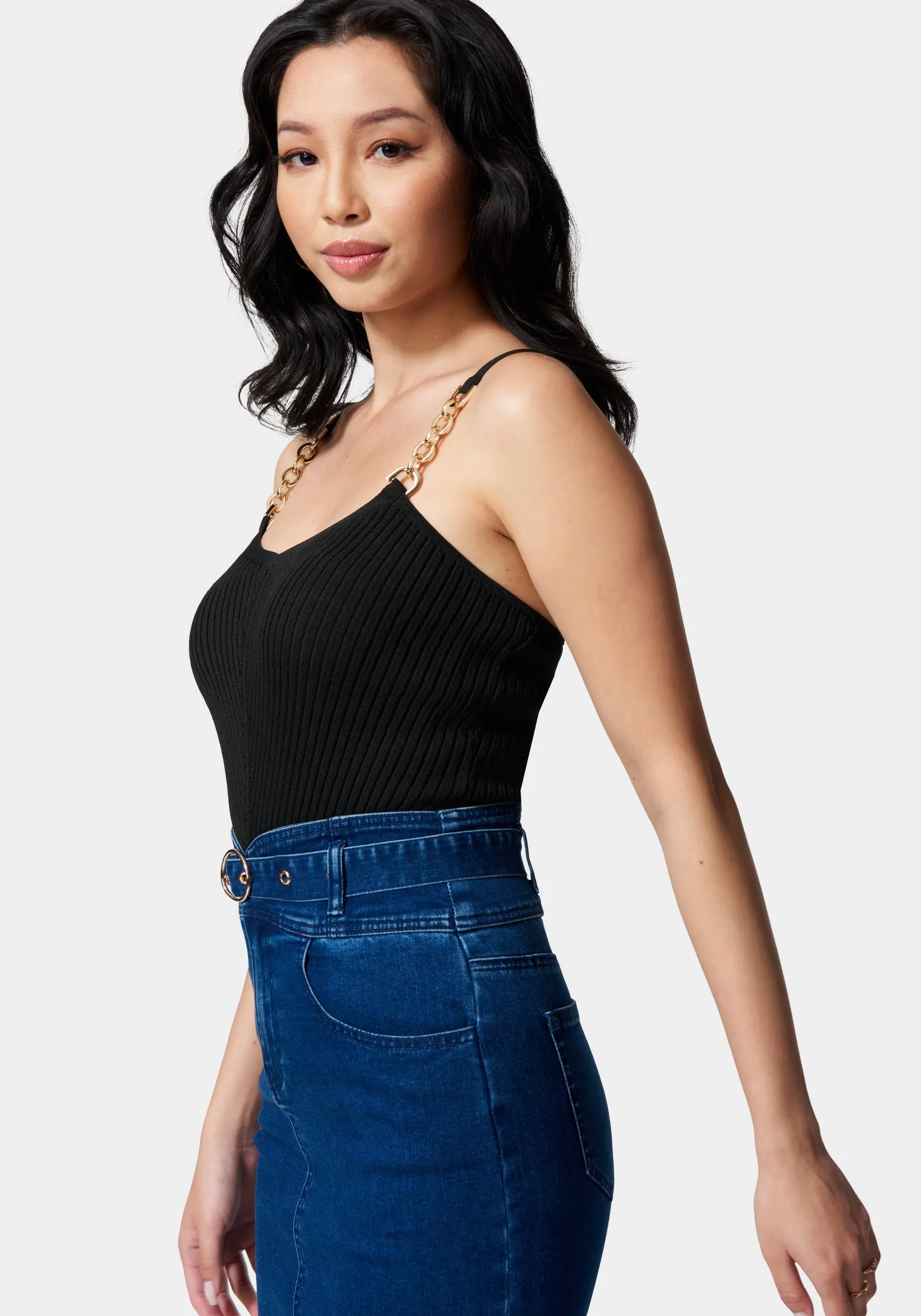 Hardware Strap Sweater Cami