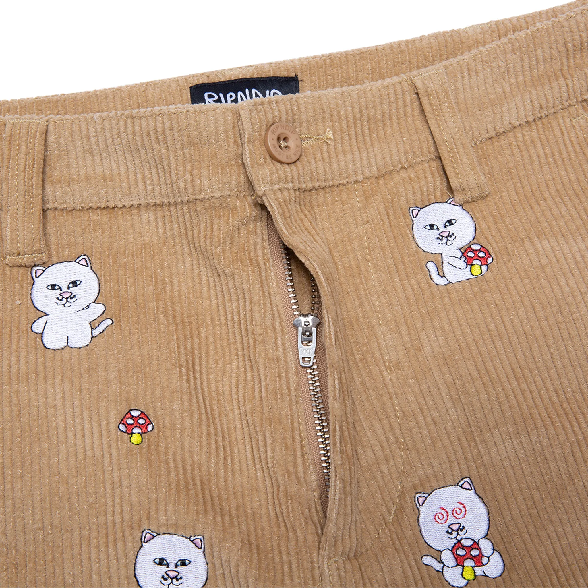 Hello Nermy Corduroy Embroidered Shorts (Tan)