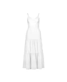 Hope & Henry Women's Tiered Wrap Dress, White