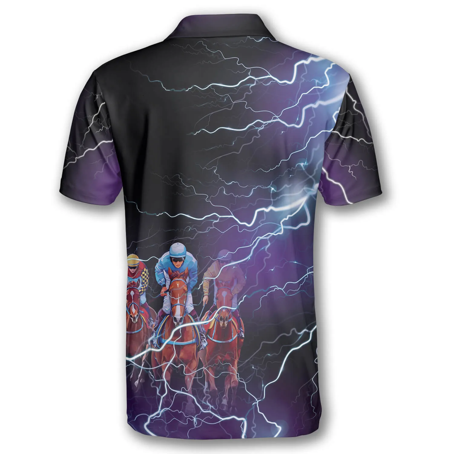 Horse Racing Thunder Lightning Custom Equestrian Shirts for Men