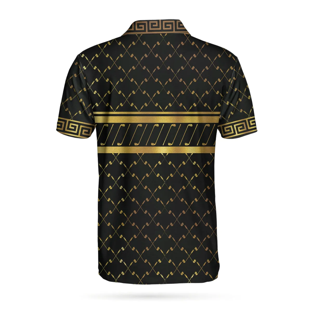 I Need My Daily Dose Of Iron Black & Gold Polo Shirt, Luxury Golden Greek Golf Shirt For Men Coolspod