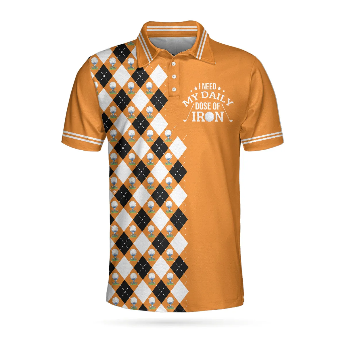 I Need My Daily Dose Of Iron Remastered Polo Shirt, Argyle Pattern Polo Shirt, Best Golf Shirt For Men Coolspod