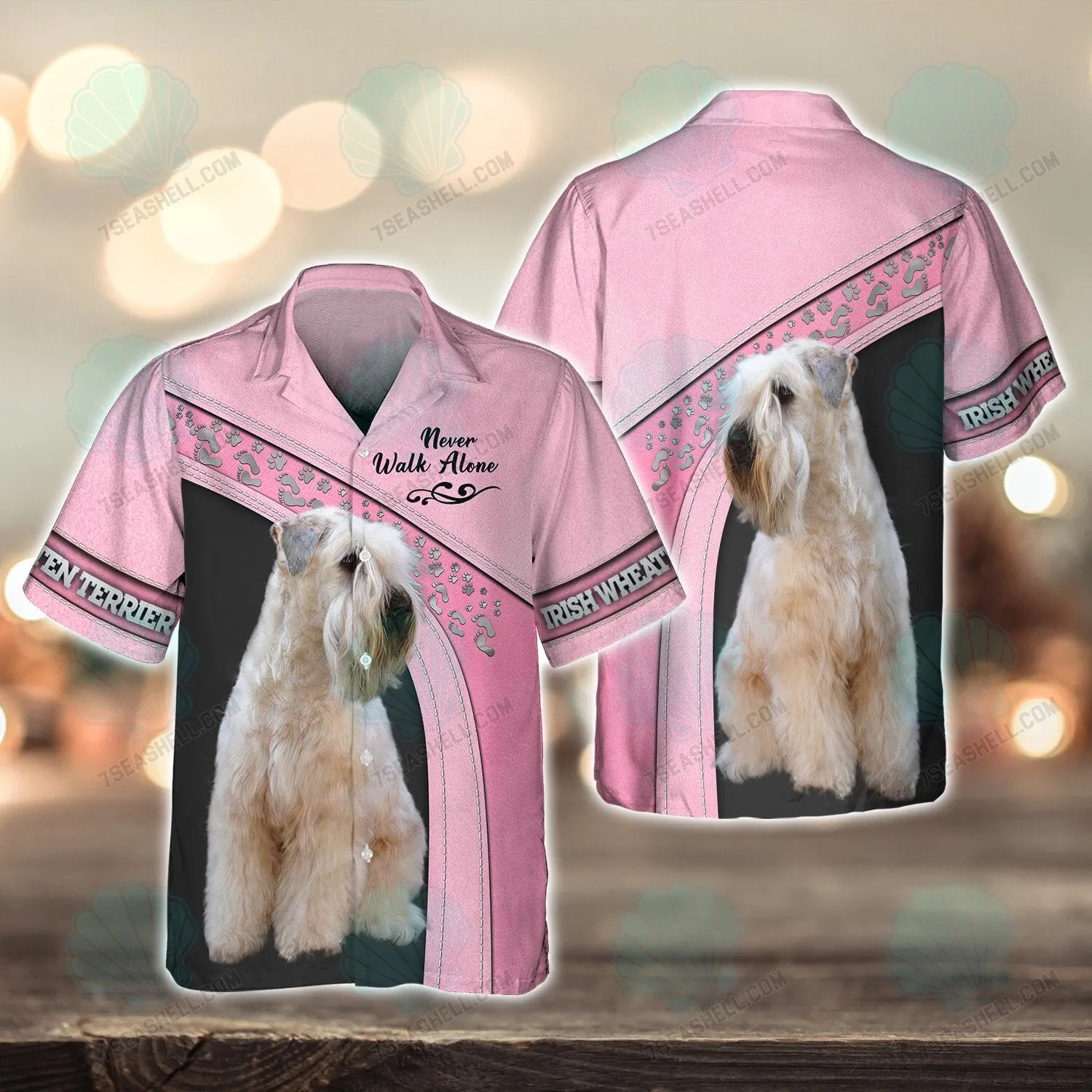 Irish Wheaten terrier Love Pink Never Walk Alone 3D Full Print Shirts, Christmas Dog Memorial Gifts for loss of Dog