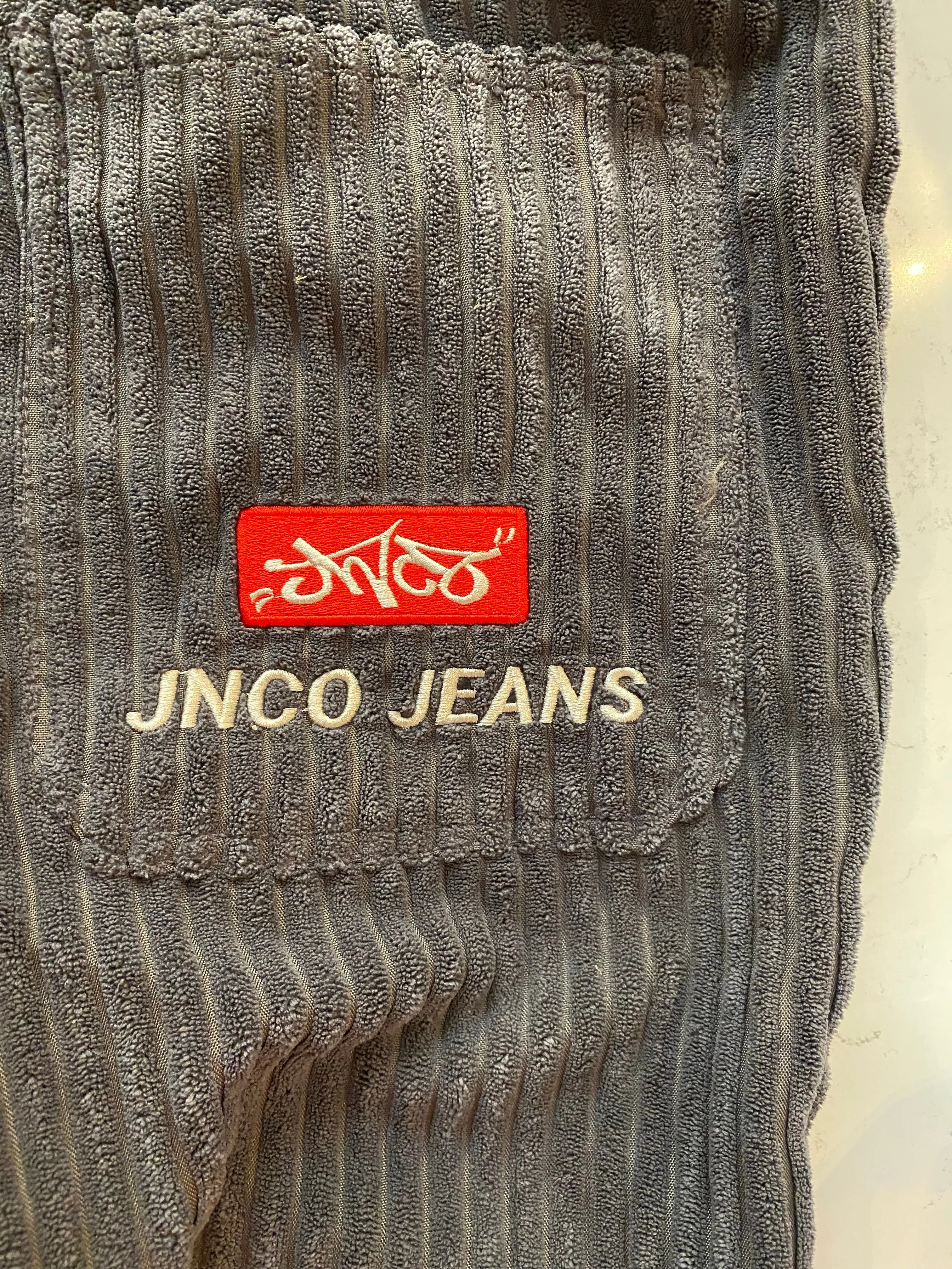 JNCO Dark Grey Corduroy Flaired High Water Pants 34x28