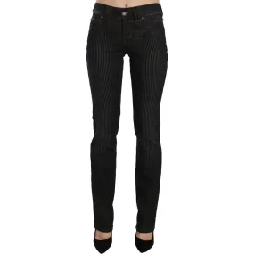 John Galliano Elegant Black Slim Fit Corduroy Jeans