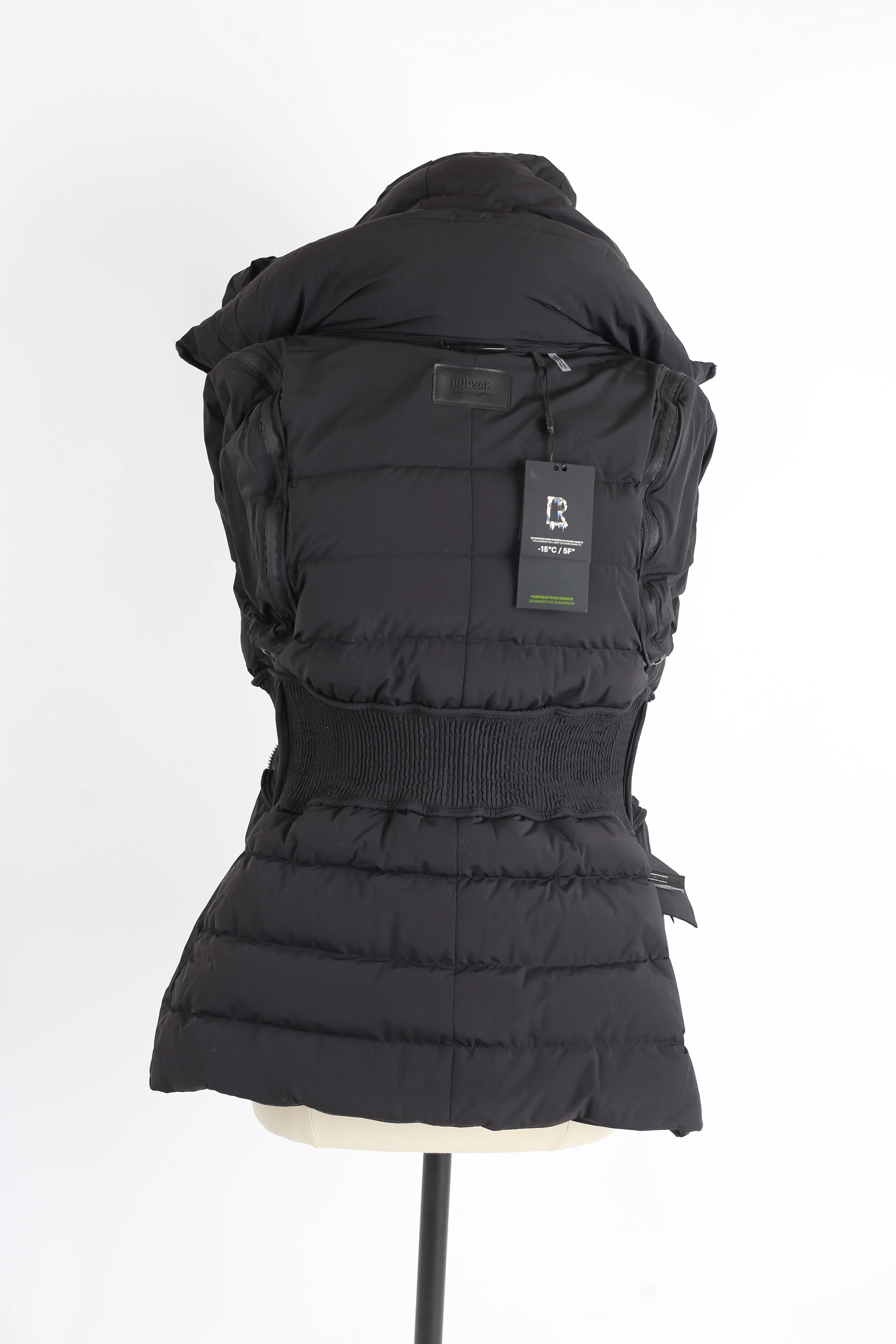 Juliette Synched Waist Down Puffer Jacket W/ Removable Sleeves