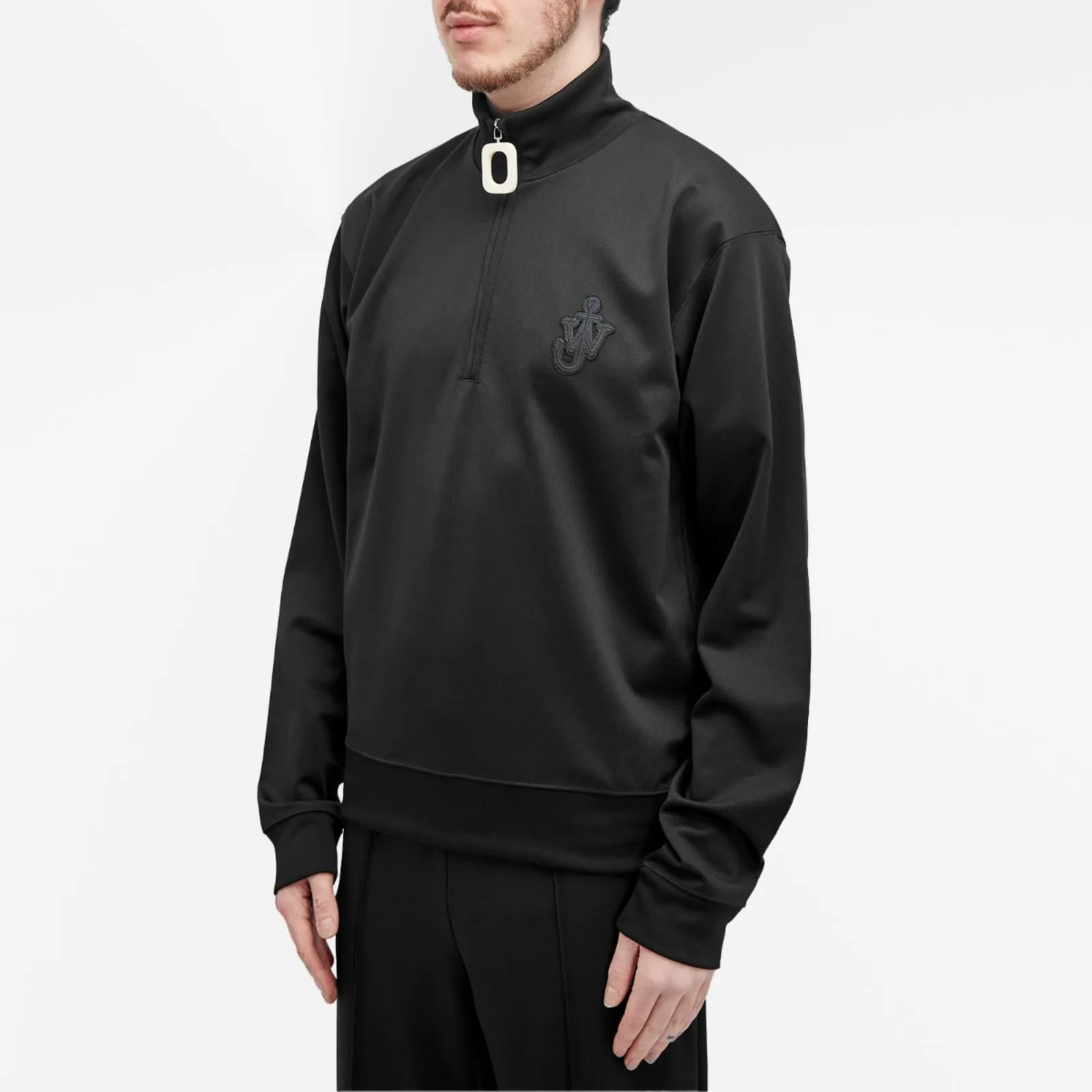 Jw Anderson Anchor Half Zip Sweater, black