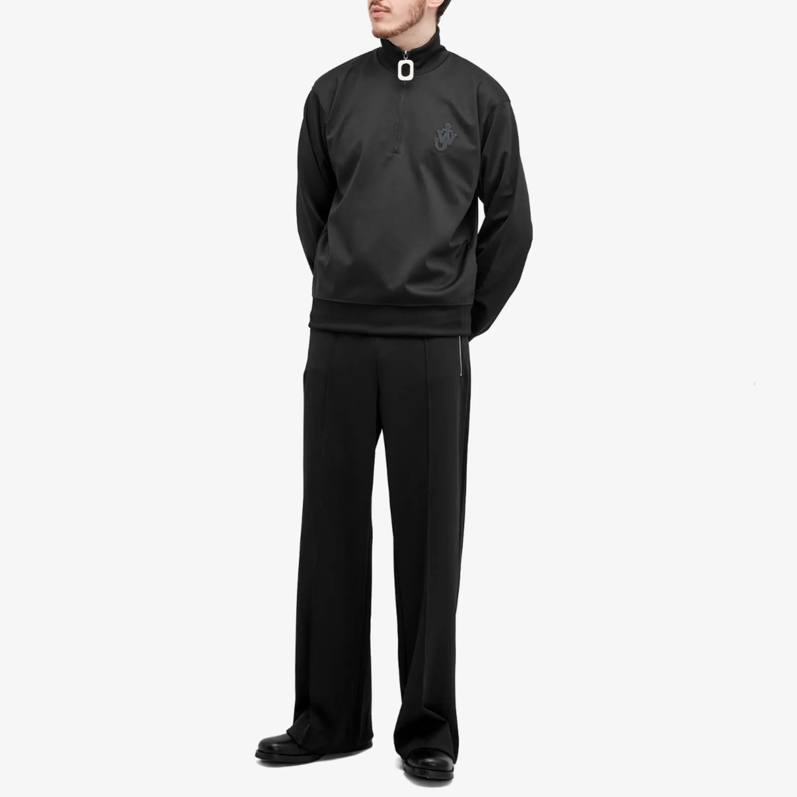 Jw Anderson Anchor Half Zip Sweater, black