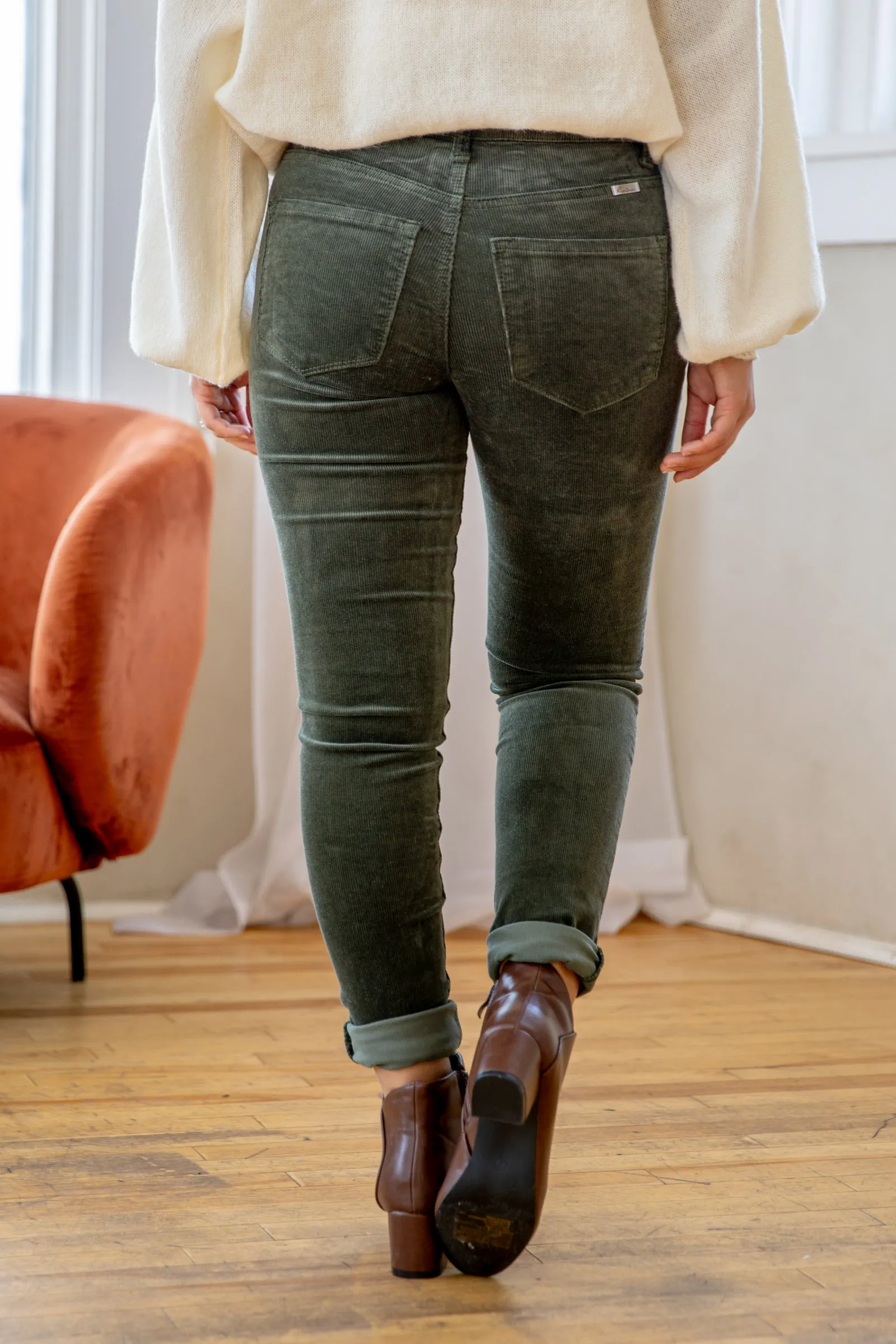 KanCan Olive Corduroy Skinny Pants