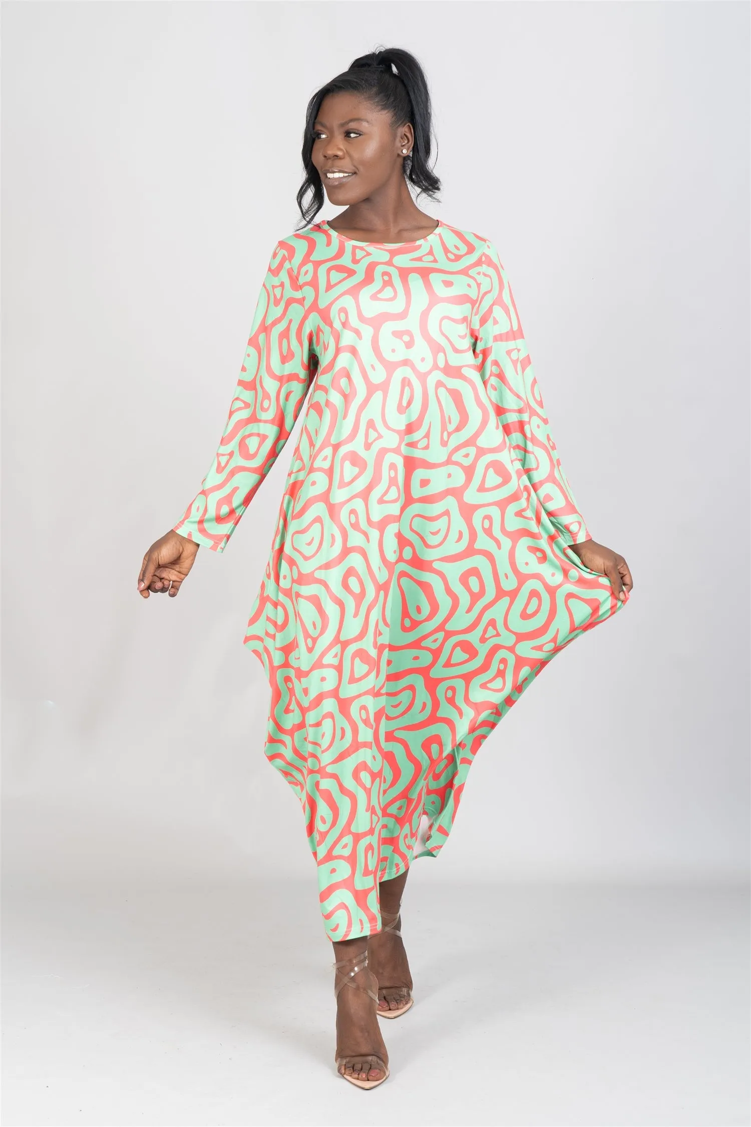 KaraChic CHH22152 Print Knit Maxi Dress