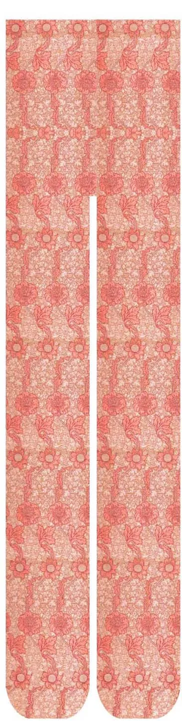 Kennet (Rose) BY William Morris Printed Art Tights