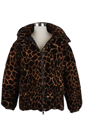 Kundogi Giraffe Print Velvet Down Puffer Jacket