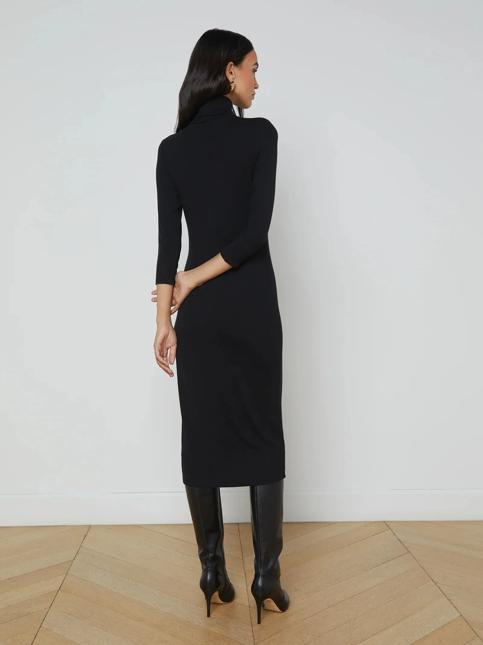 La61516 Turtleneck Knit Dress