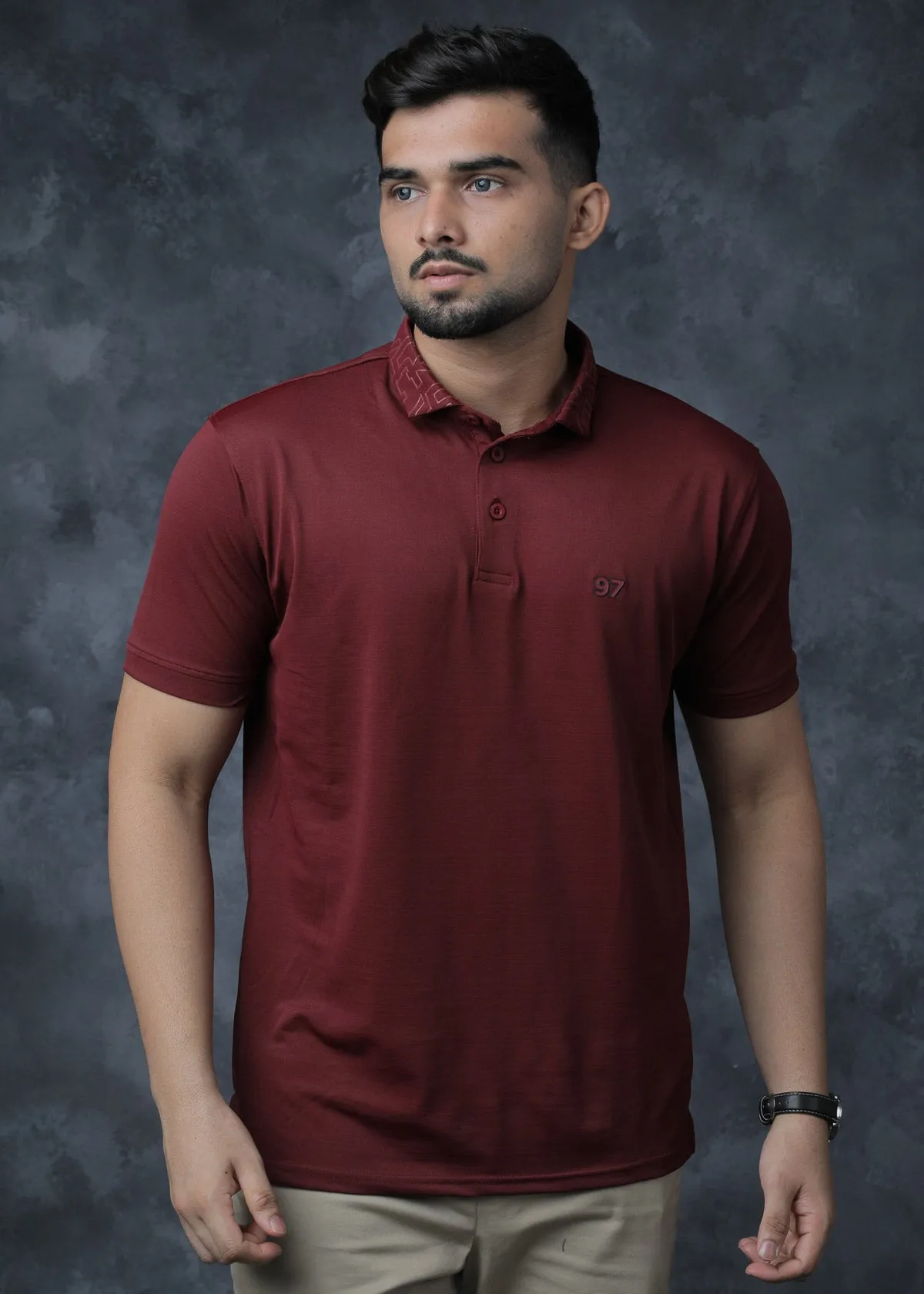 LCY | 3D Collar Print Polo