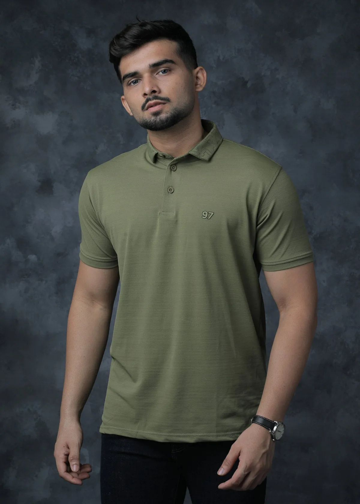 LCY | 3D Collar Print Polo