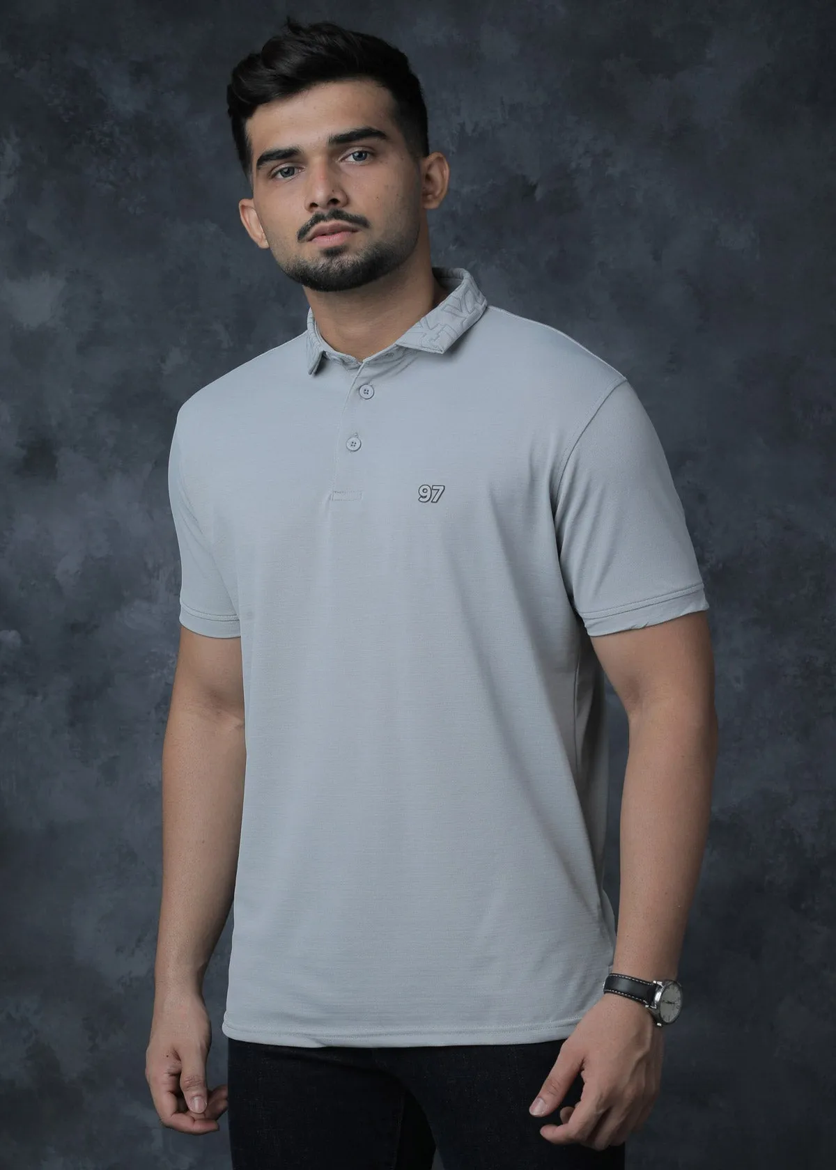 LCY | 3D Collar Print Polo