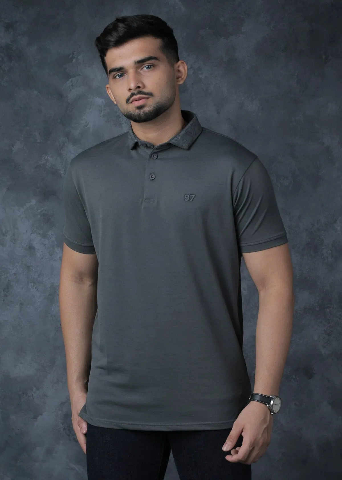 LCY | 3D Collar Print Polo