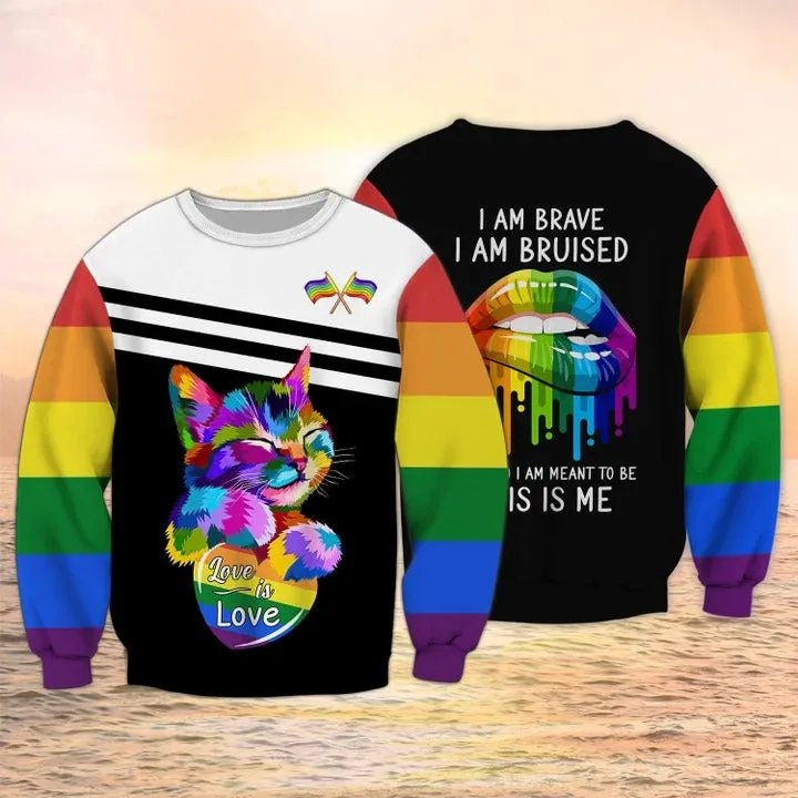 LGBT Cat Lovers I Am Bruised 3D Shirt, Lgbt Life, Pride Month Shirt