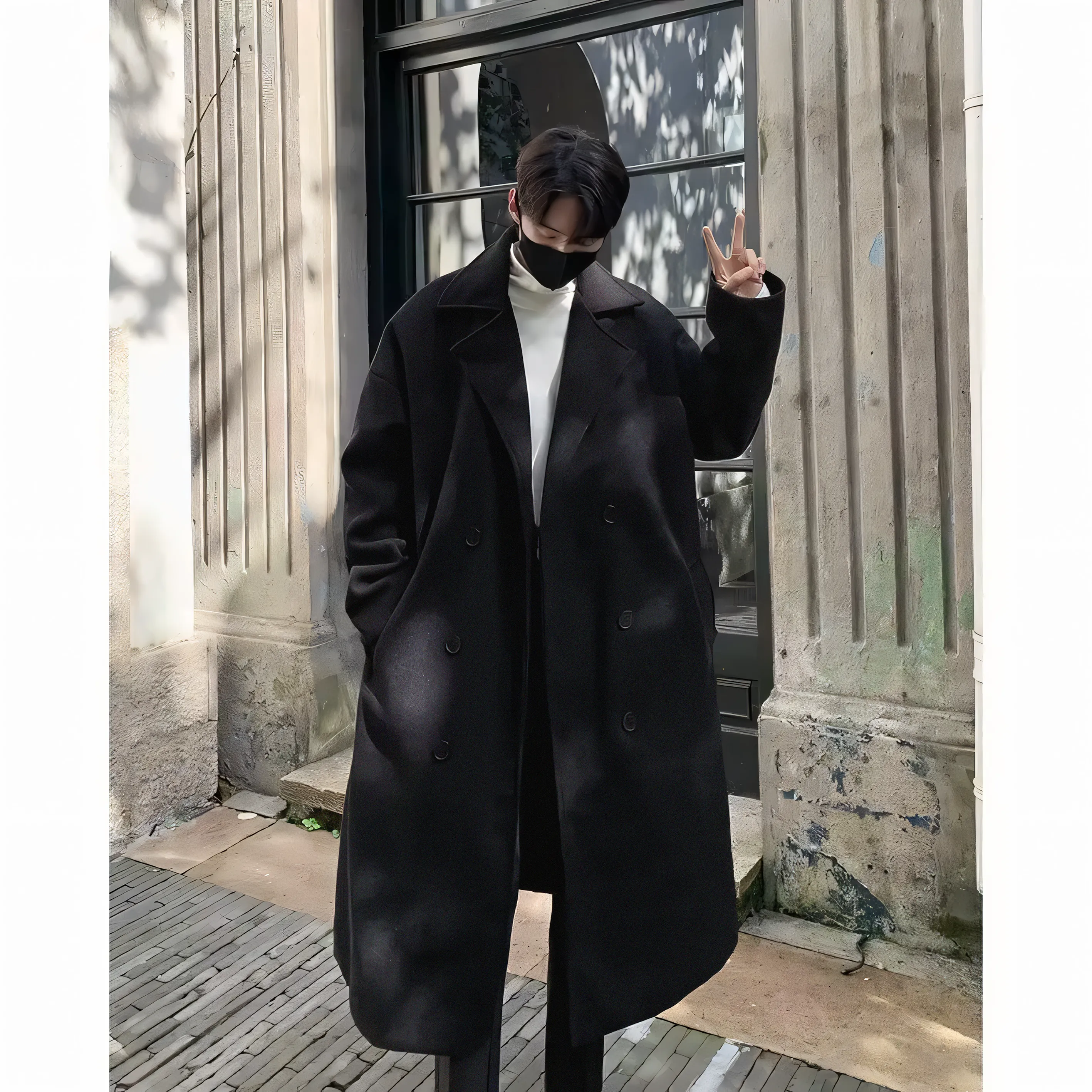 Long Padding Windbreaker Korean Luxury Coat