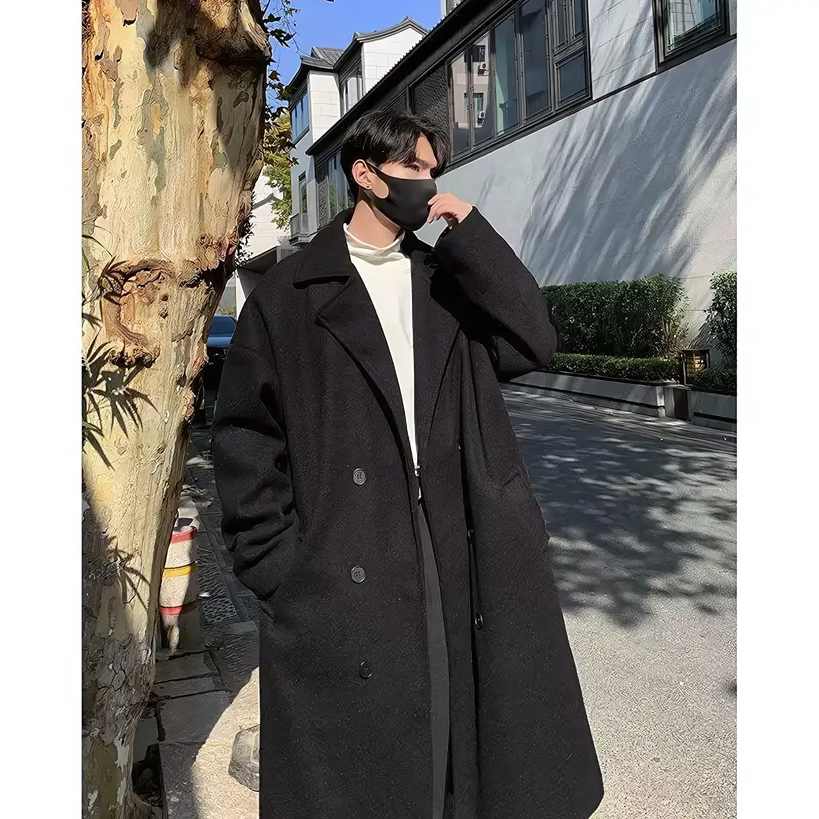 Long Padding Windbreaker Korean Luxury Coat