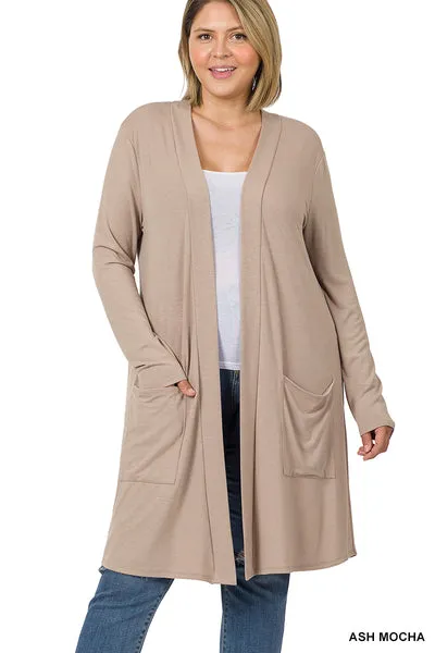 Long Slouchy Cardigan in Light Mocha