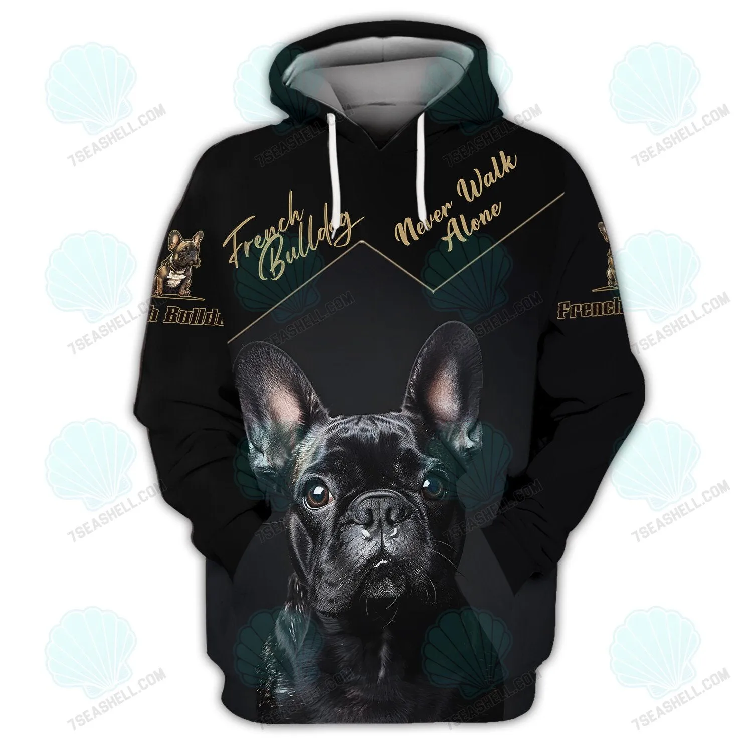 Love French Bulldog Custom Name 3D Zipper Hoodie Personalized Gift For French Bulldog Lovers