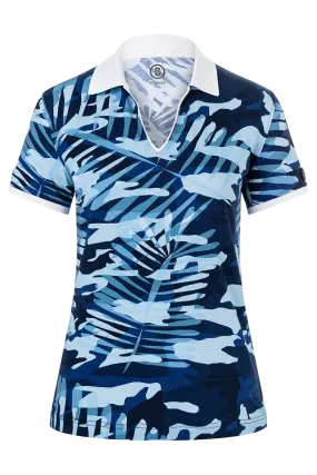 Lumi 2 Palm Print Golf Shirt - Sport Blue