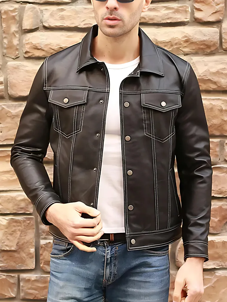 Luxury Brand Genuine Leather Casual Coat Real Leather Jacket